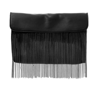 this black fringe purse