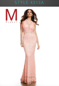 full sequin pink prom dress
