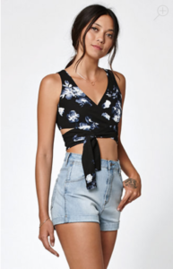 WRAP FRON CROP TOP FROM KENDAL & KYLIE COLLECTION