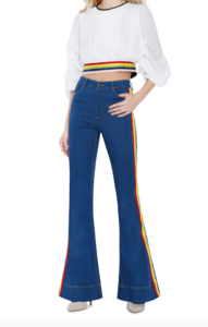 Rainbow Striped Bell Bottom Jeans