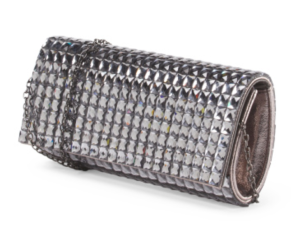David D'Arrezo Silver barrel clutch available at TJMAXX