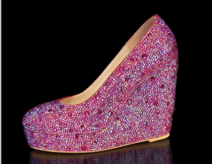 pink crystal prom shoes