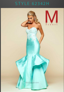 mermaid prom dress in mint