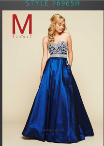 royal blue beaded ball gown prom dress