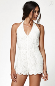 white Lace romper from Kendall & Kylie collection for Pac Sun