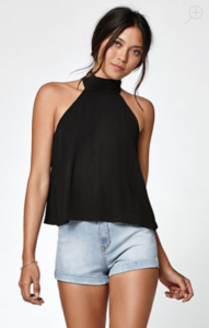 BLACK HIGH NECK HALTER TOP FROM KENDAL & KYLIE COLLECTION